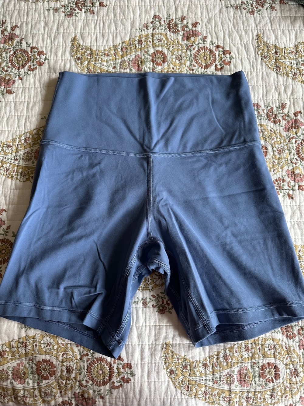 Lululemon Women’s High-Waist Seamless Bike Shorts - Slate Blue